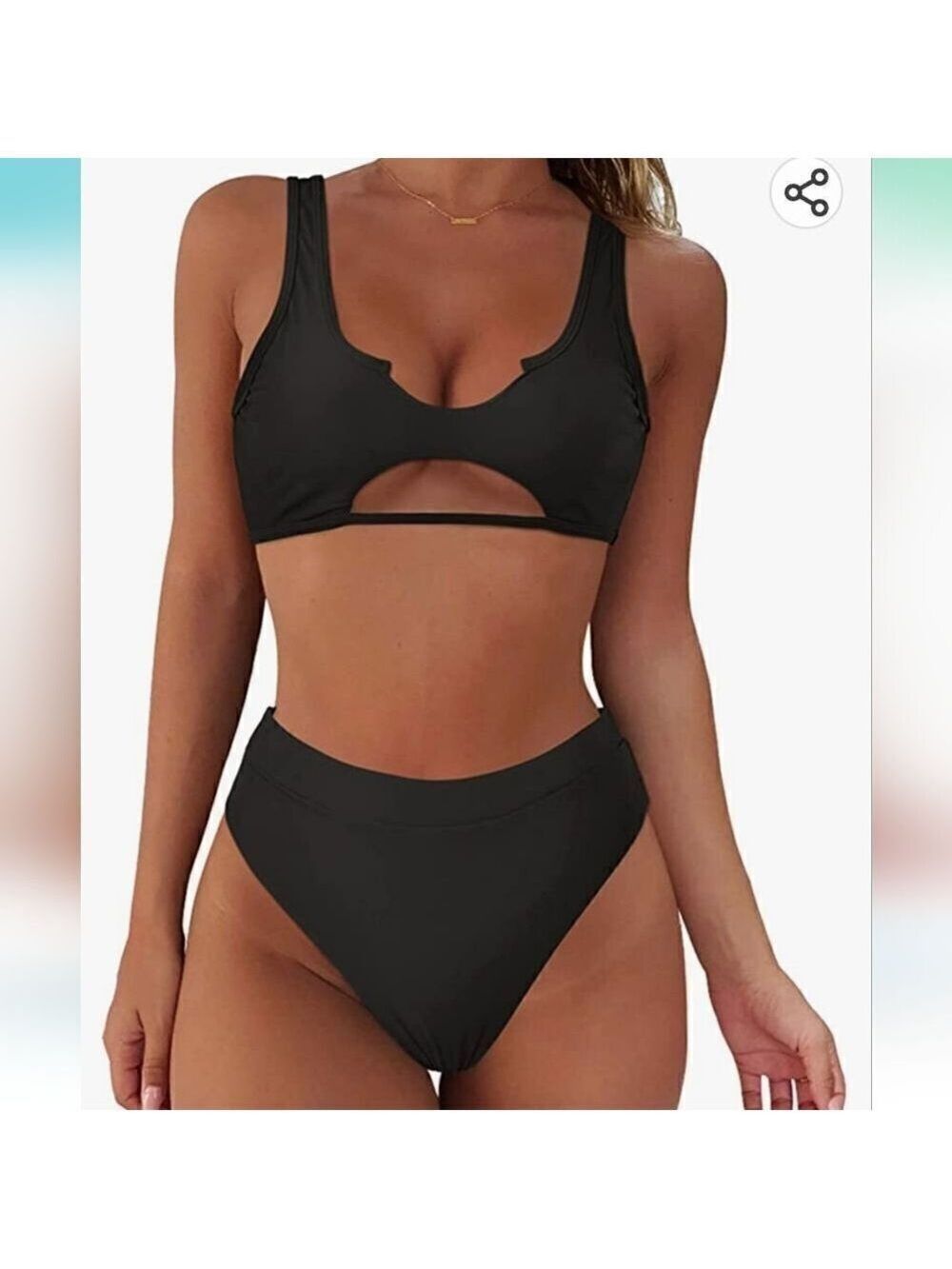 NWOT SUUKSESS Women Cutout Bikini Sets Push Up High Size  XL 8/10!